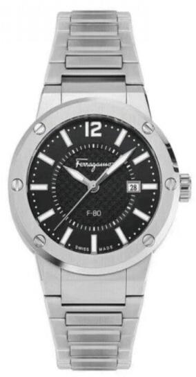 Salvatore Ferragamo 1927 Chrono Black Dial Silver Steel Strap Watch For Men Sfhy02925