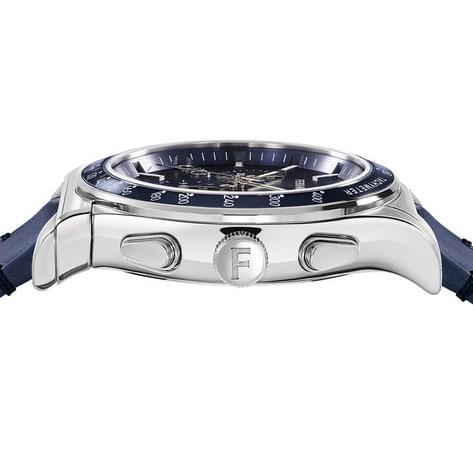 Salvatore Ferragamo 1927 Chrono Analog Navy Blue Dial Navy Blue Leather Strap Watch For Men Sfkz00223