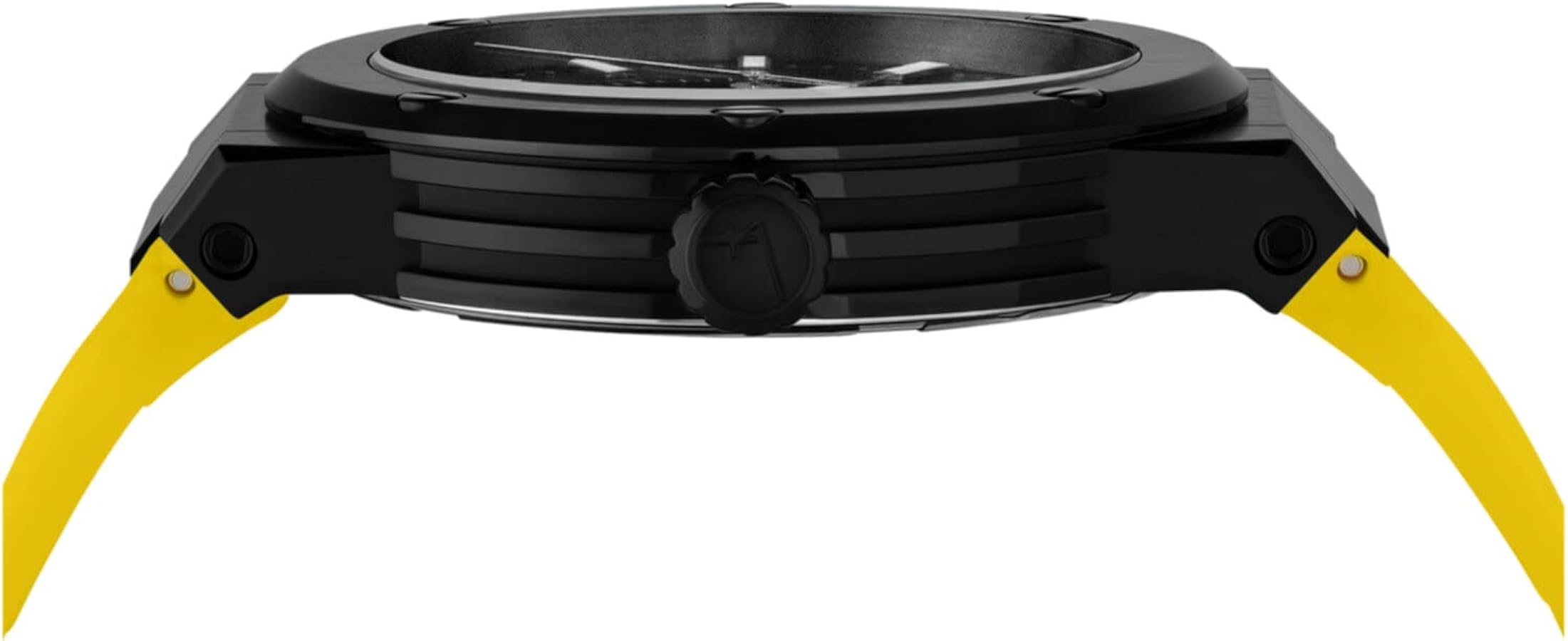 Salvatore Ferragamo F 80 Quartz Black Dial Yellow Rubber Strap Watch For Men Sfhy01522