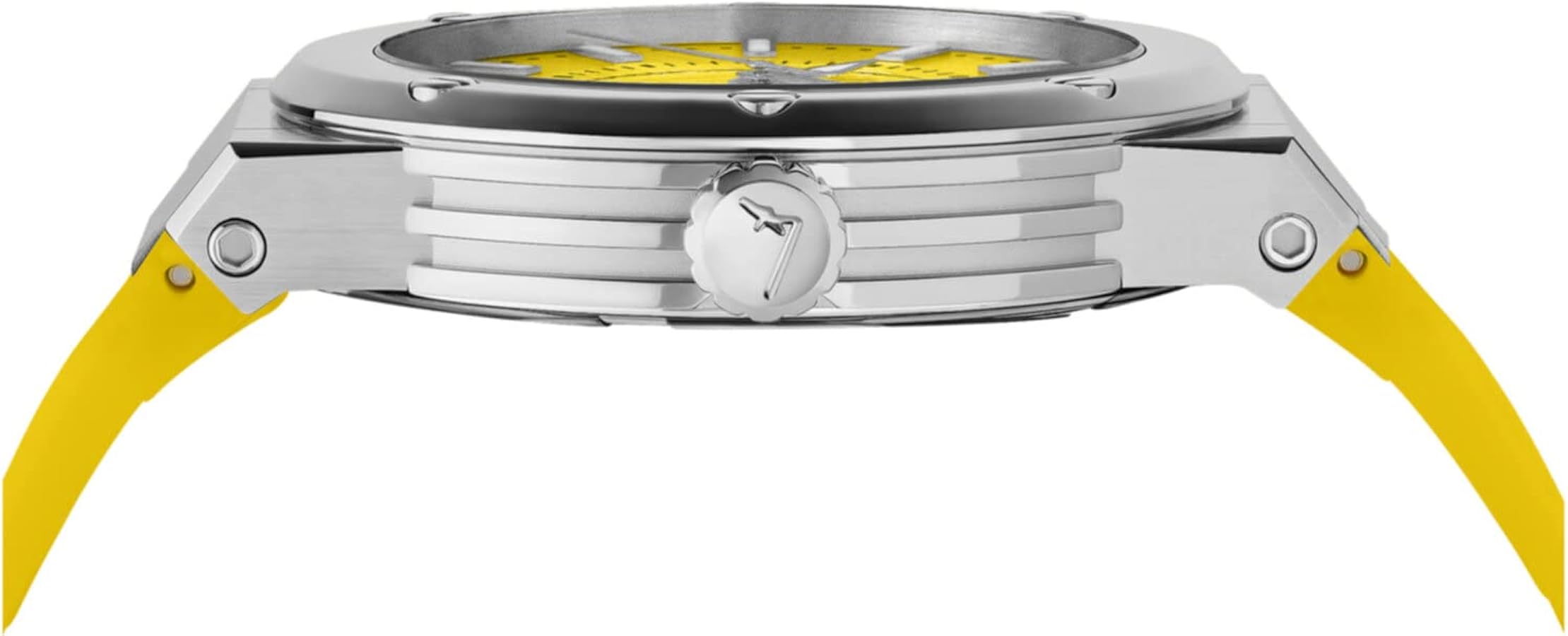 Salvatore Ferragamo F 80 Quartz Yellow Dial Yellow Rubber Strap Watch For Men Sfhy01222
