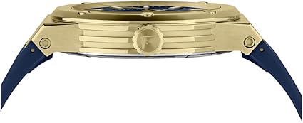 Salvatore Ferragamo F 80 Blue Dial Blue Rubber Strap Watch For Men Sfhy02822