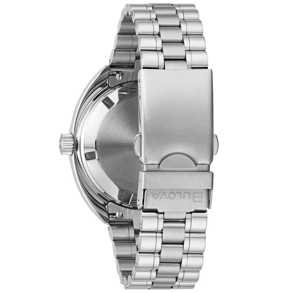 Bulova Oceanographer Automatic Mens Silver Watch 96b405