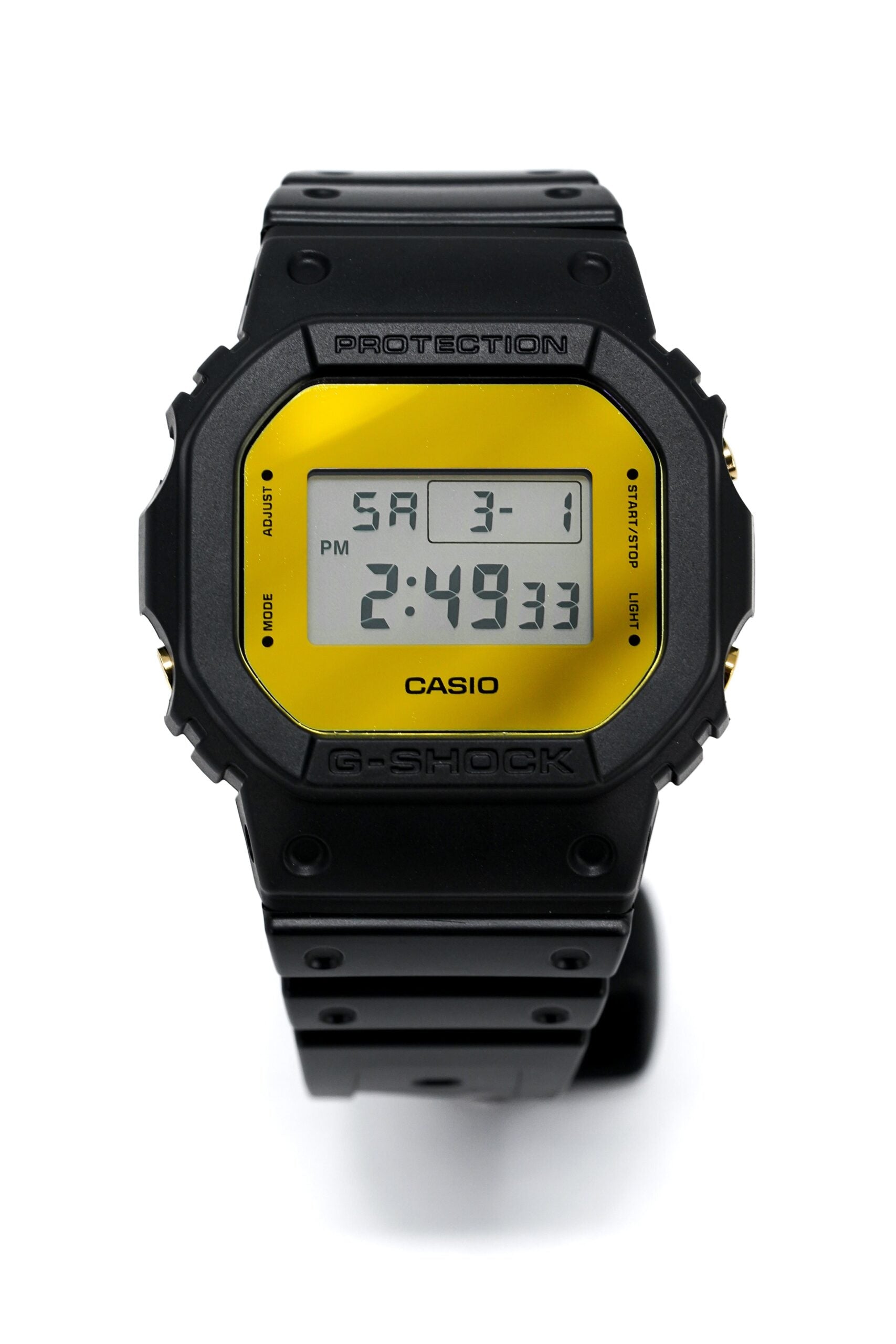 Casio G Shock Watch Mens Square Black Gold Dw 5600bb 1dr