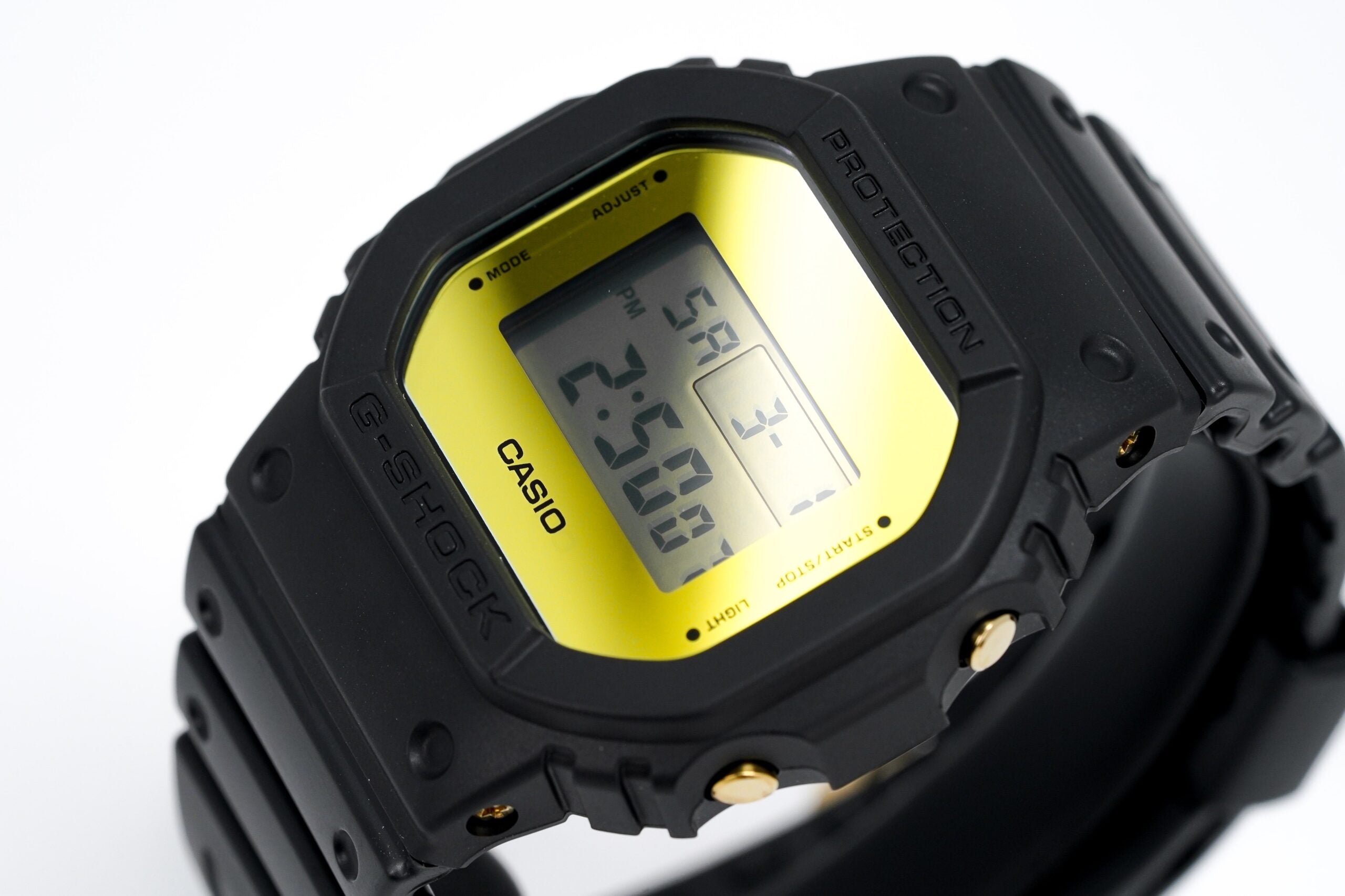Casio G Shock Watch Mens Square Black Gold Dw 5600bb 1dr