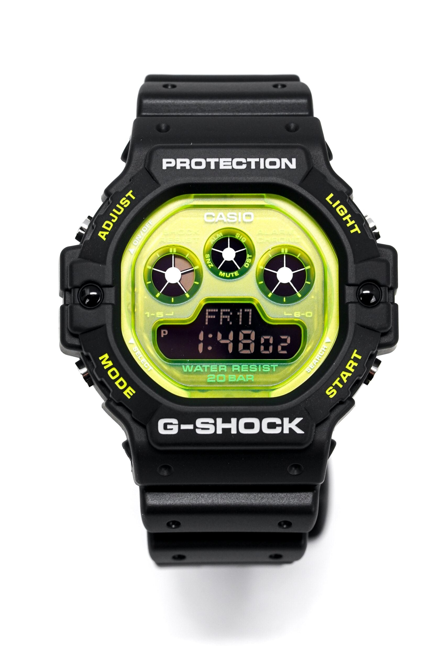 Casio G Shock Watch Mens Shock Tech Skeleton Black Green Dw 5900ts 1dr