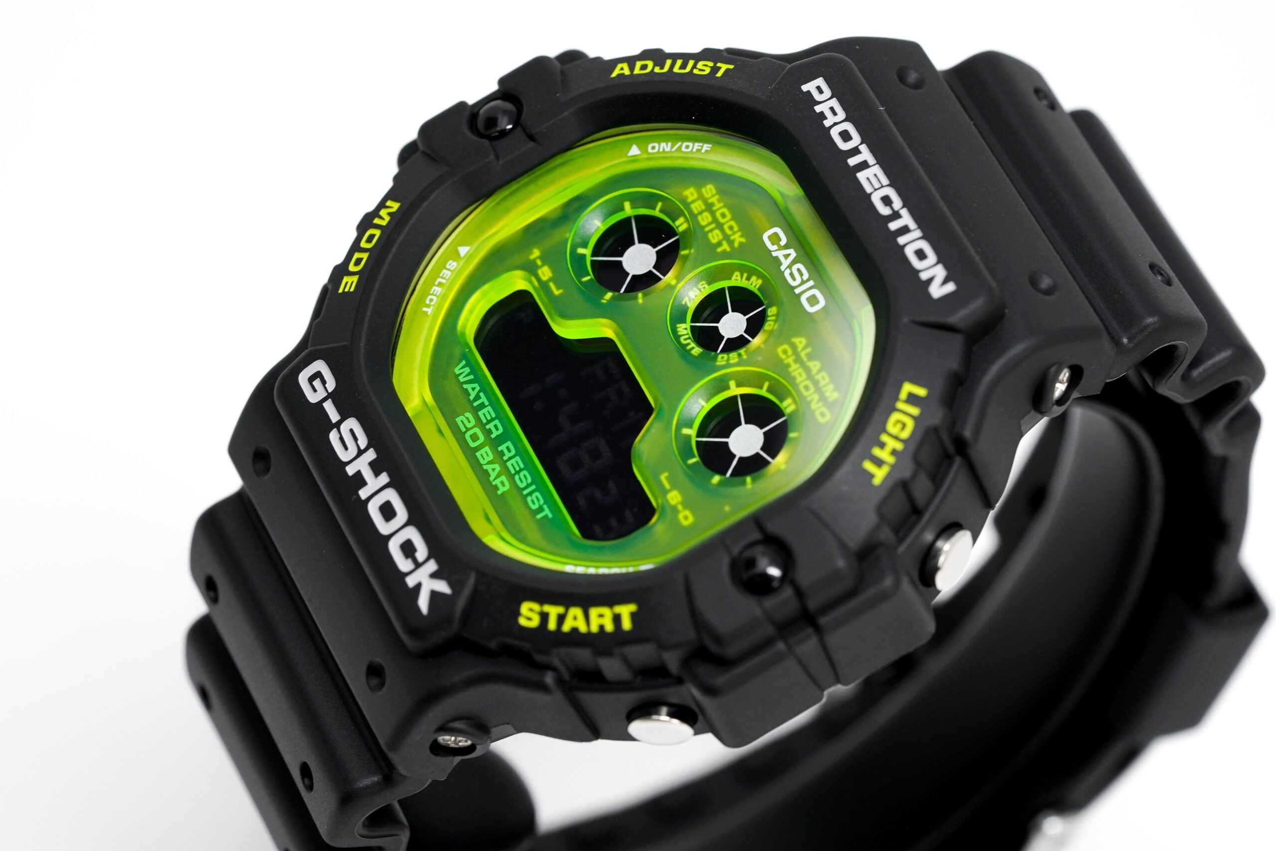 Casio G Shock Watch Mens Shock Tech Skeleton Black Green Dw 5900ts 1dr