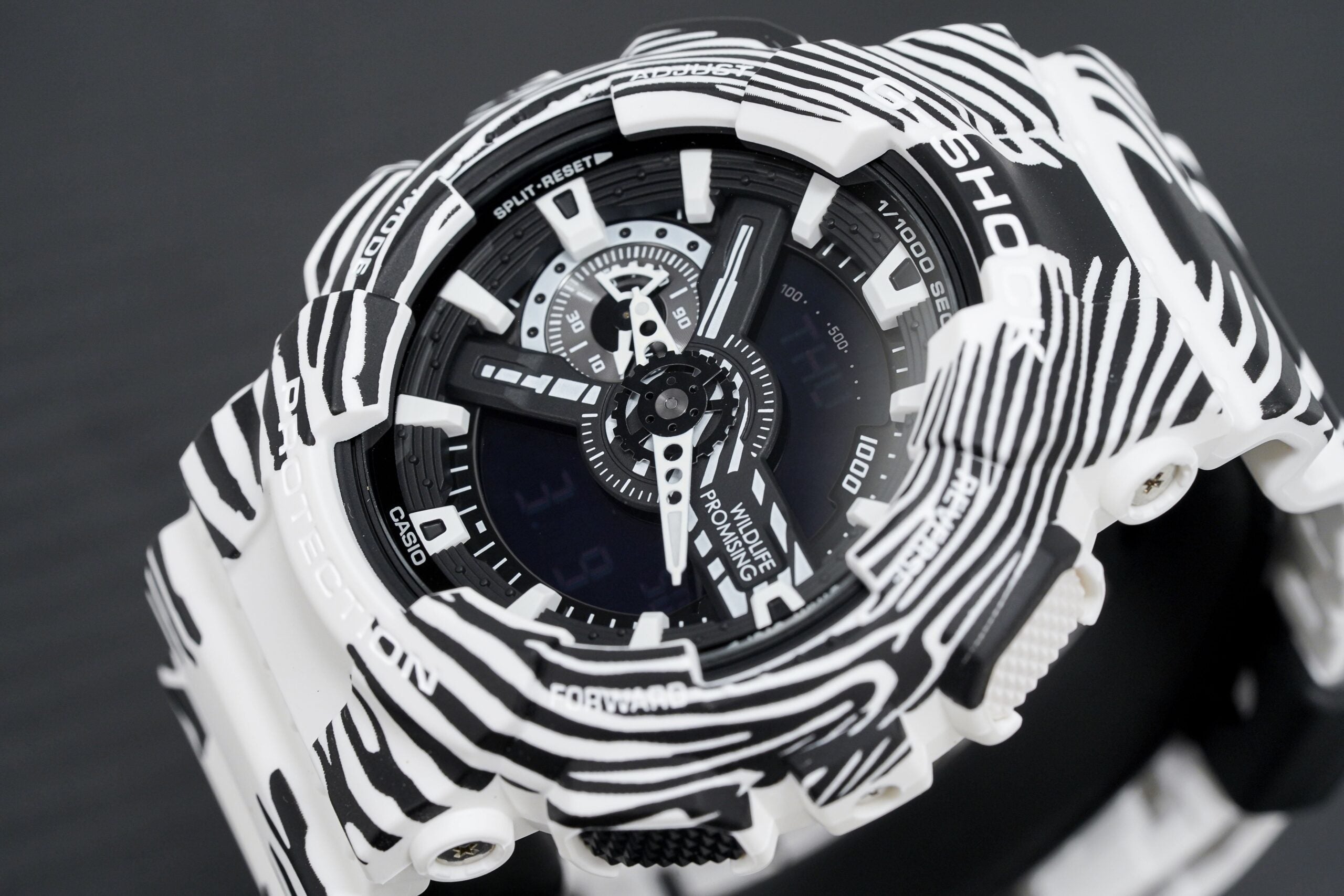 Casio G Shock Watch Mens Wildlife Promising Limited Edition Zebra Ga 110wlp 7adr