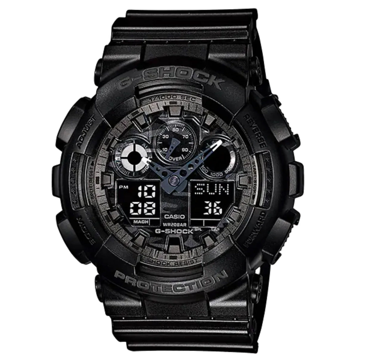 Casio G Shock Watch Mens Black Camo Ga 100cf 1adr