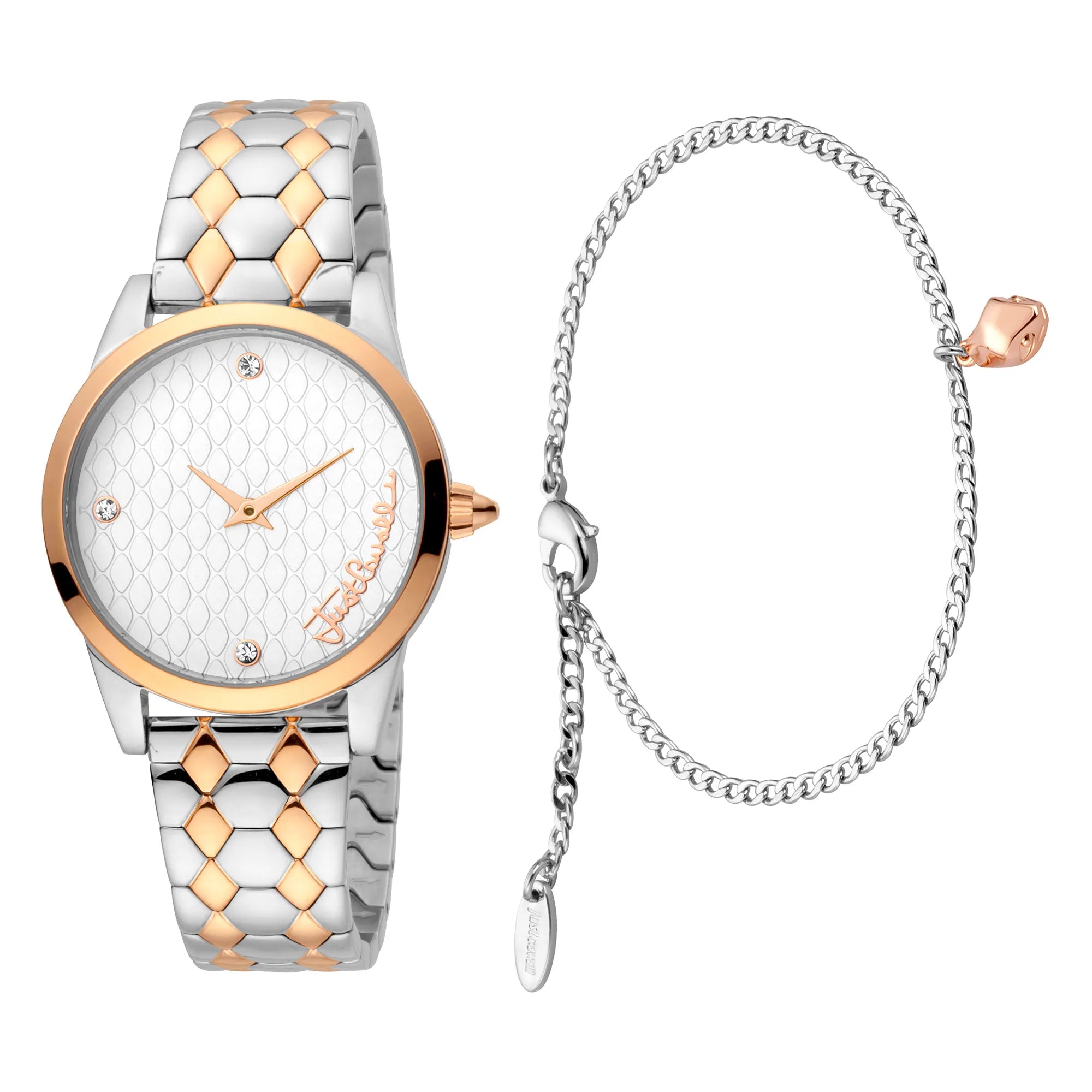 Just Cavalli SET Steel Yellow Gold TwoTone Zircons