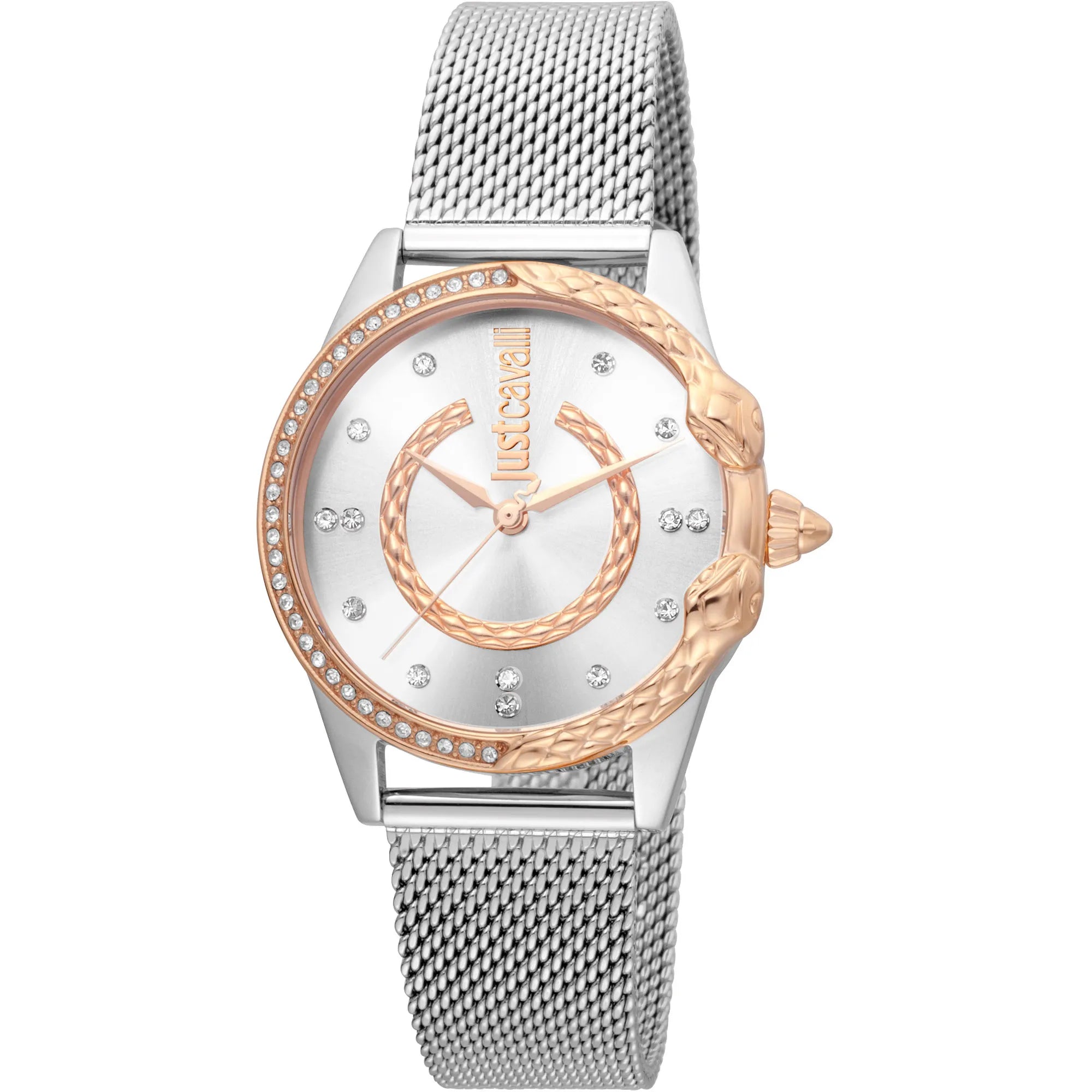 Just Cavalli JC Giro Steel Silver Rose Gold Serpente Zircons