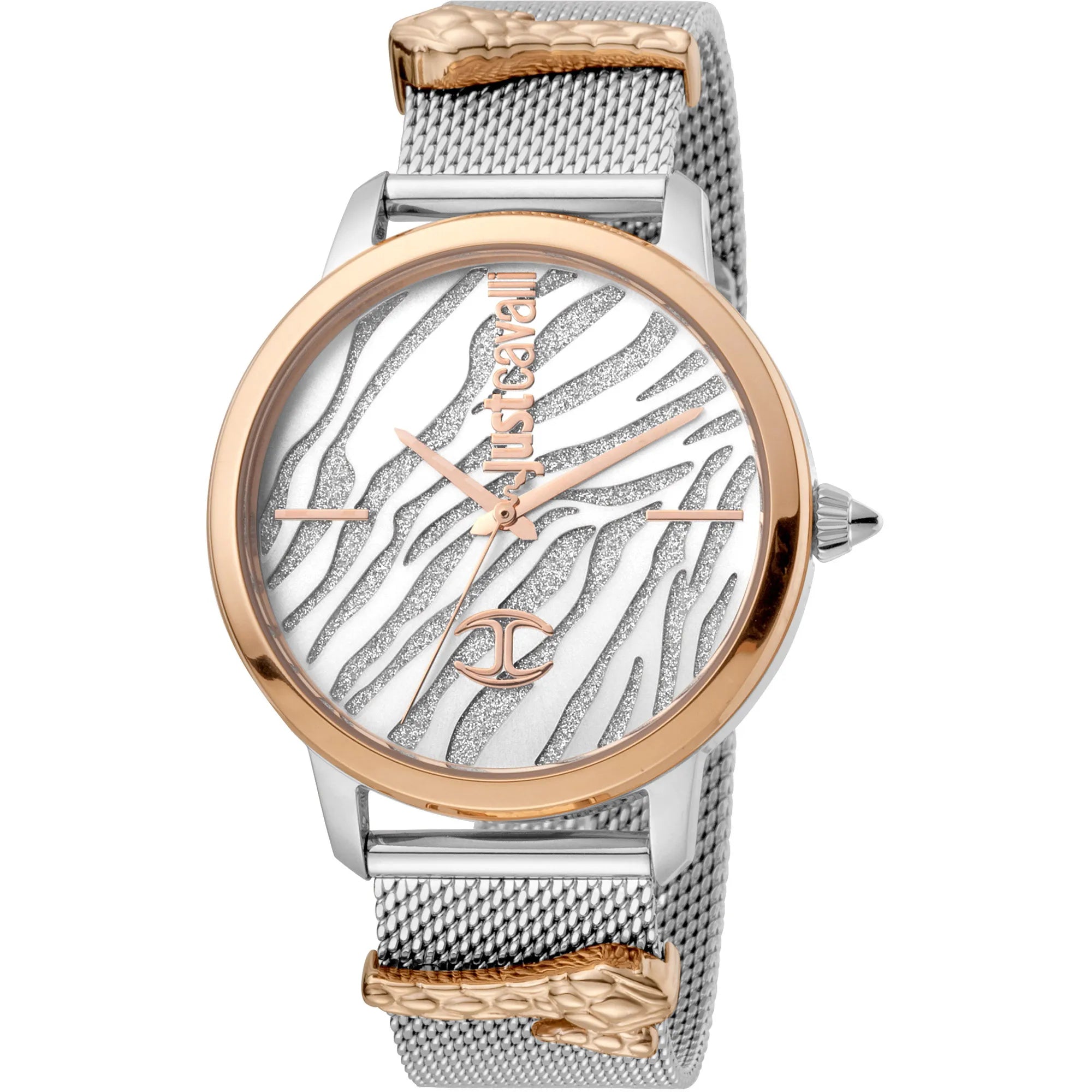Just Cavalli Just per me Steel Rose Gold TwoTone Zebra Glitter