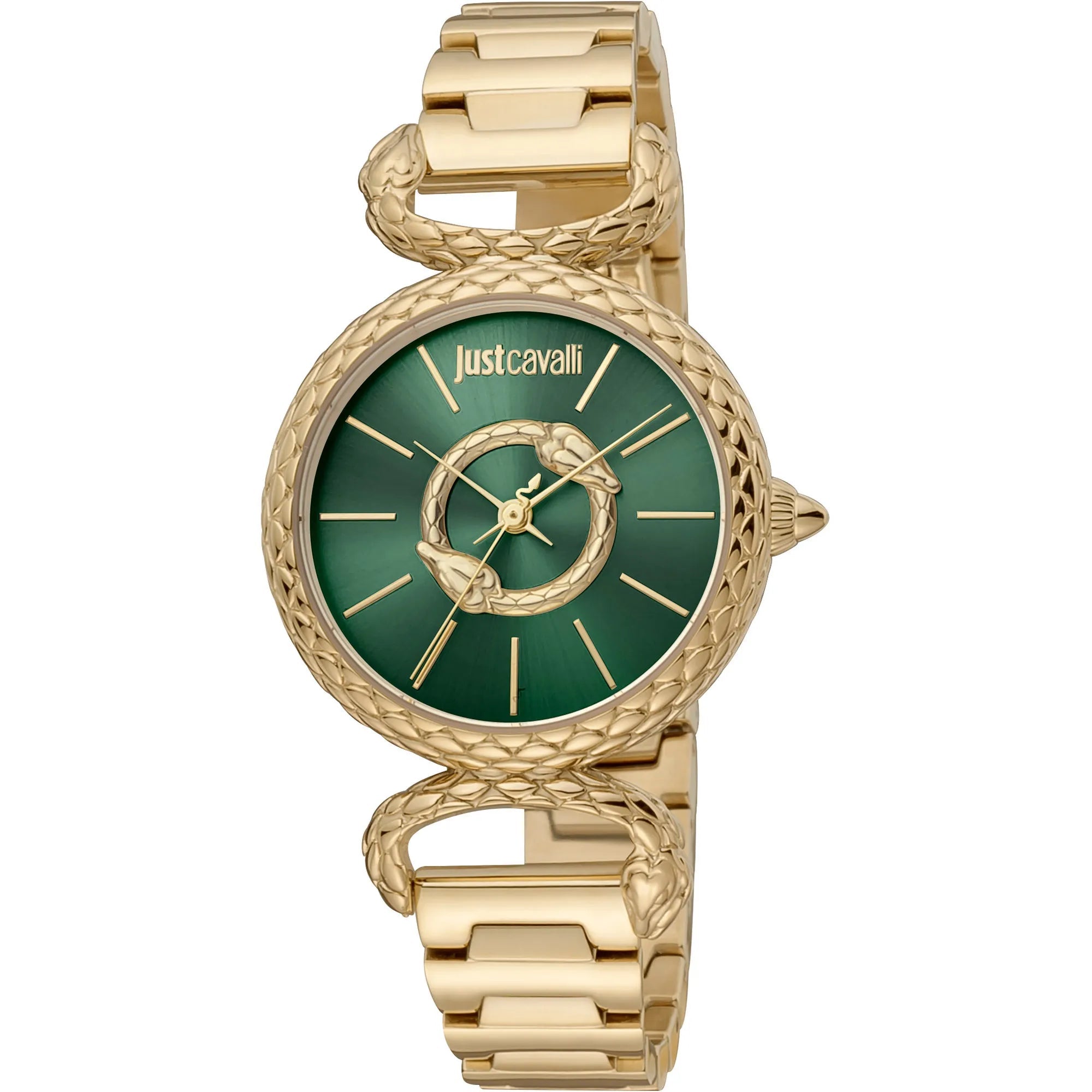 Just Cavalli Snake Inside Gold Green