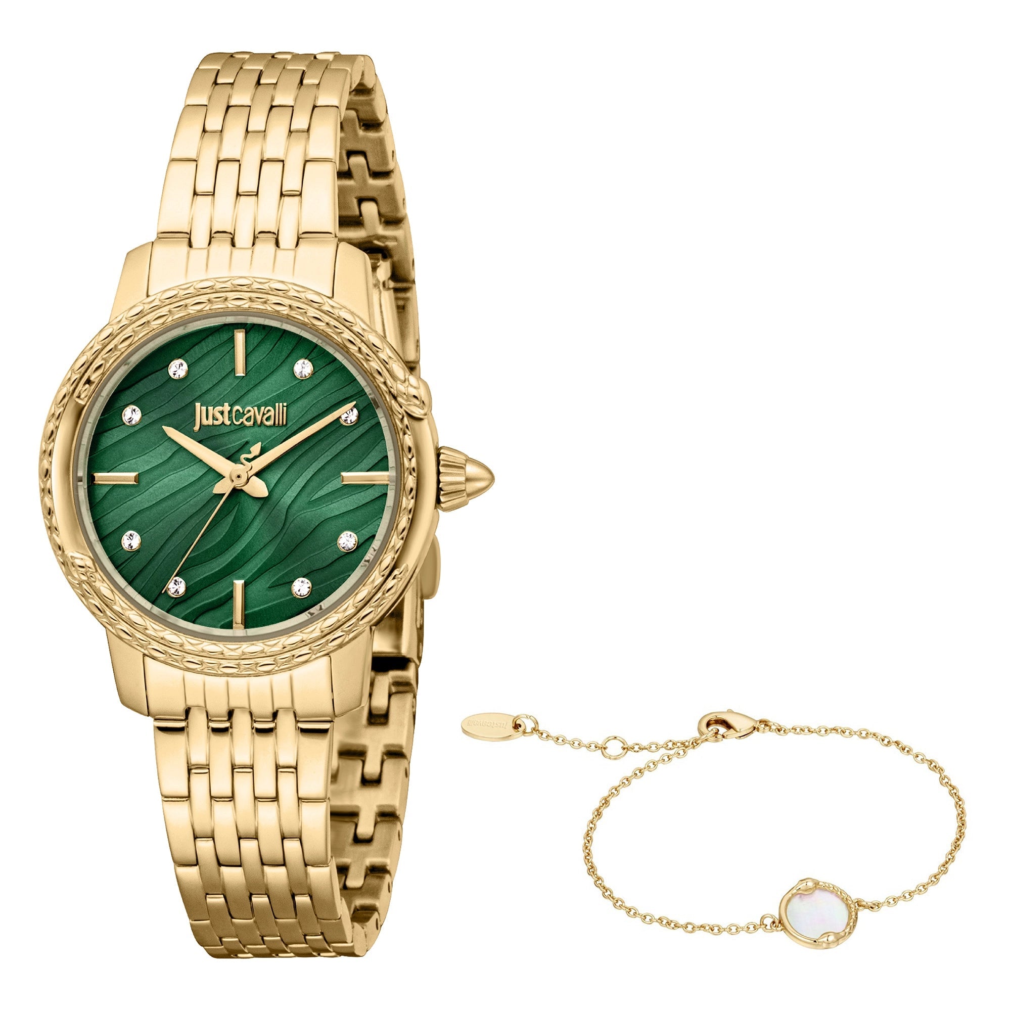Just Cavalli Euforia Snake Yellow Gold Green