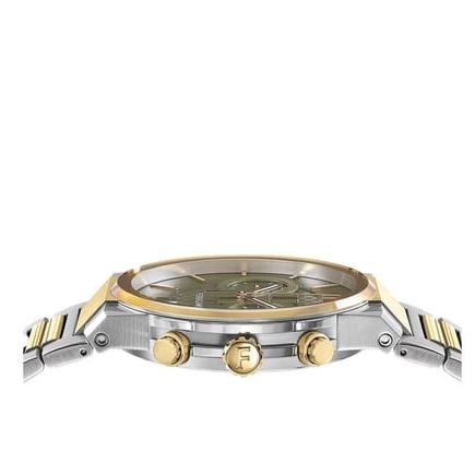 Salvatore Ferragamo Sapphire Chrono Black Dial Two Tone Steel Strap Watch For Men Sfme01223