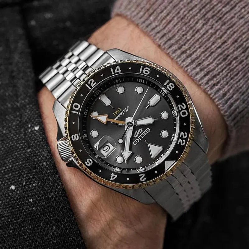 Seiko 5 Sports Gmt Auto Mens Grey Watchssk021k1
