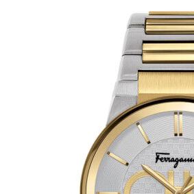 Salvatore Ferragamo Sapphire Silver Dial Two Tone Steel Strap Watch For Men Sfhp00520