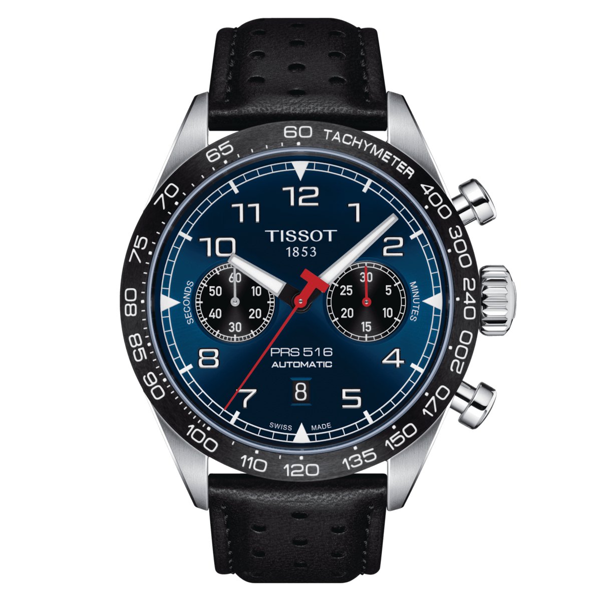 Tissot Mens Watch Prs 516 Automatic Chronograph 45mm Black Steel T1316271604200