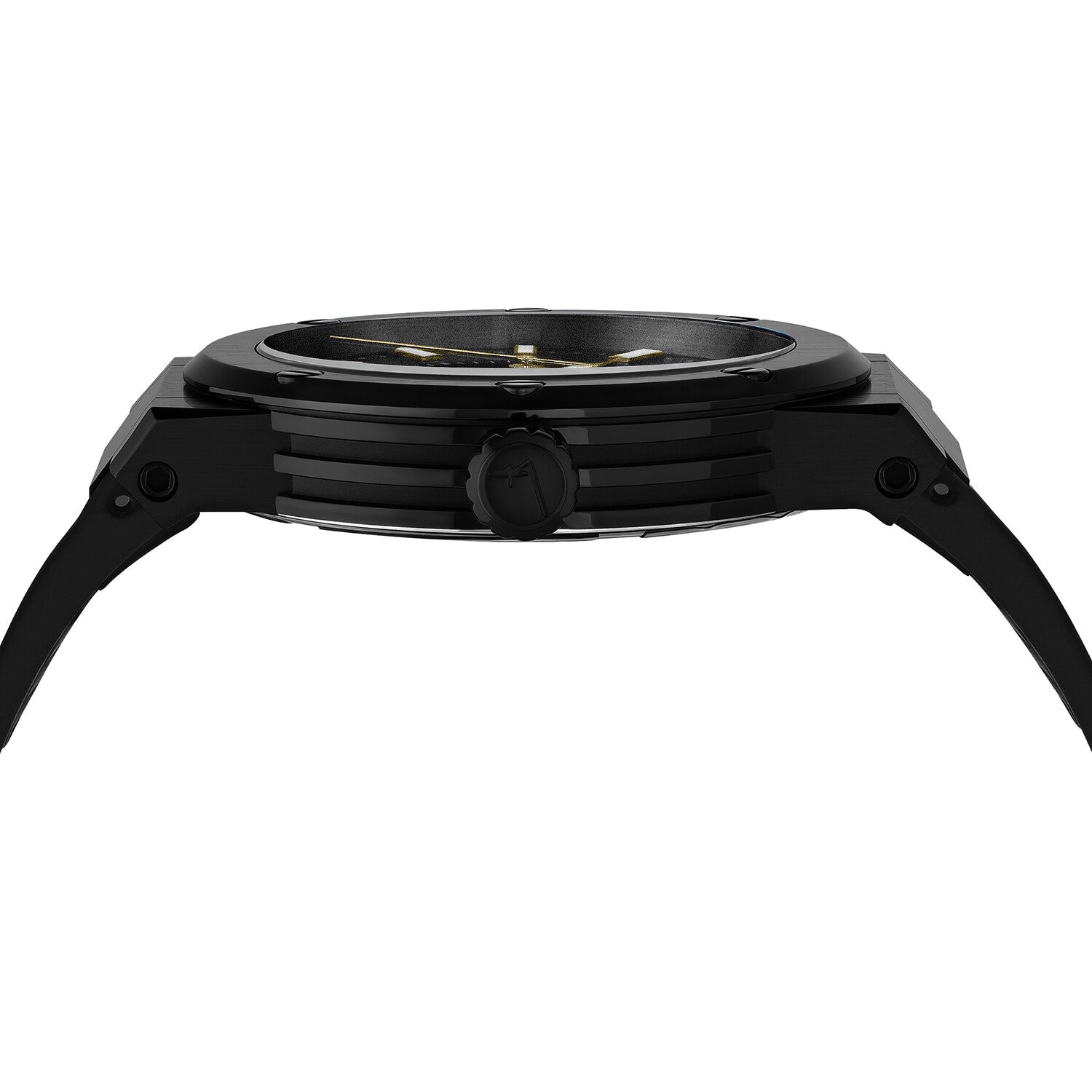 Salvatore Ferragamo F 80 Quartz Black Dial Black Rubber Strap Watch For Men Sfhy01622