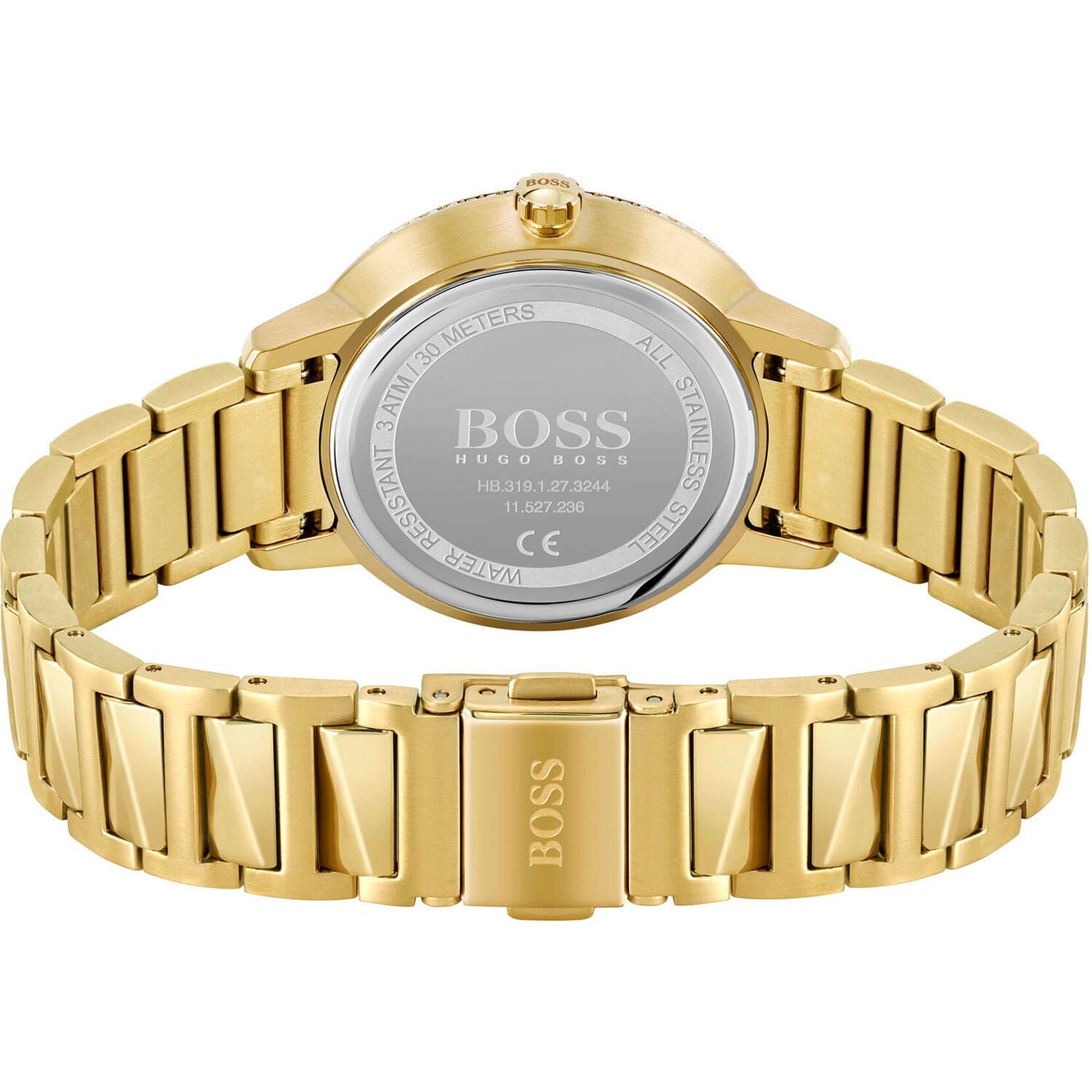 Hugo Boss Womens 1502541 Signature Gold Tone Stainless Steel Watch