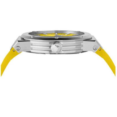 Salvatore Ferragamo F 80 Quartz Yellow Dial Yellow Rubber Strap Watch For Men Sfhy01222