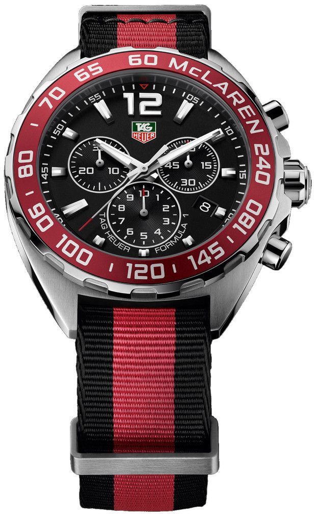Tag Heuer Formula 1 Mclaren Limited Edition Quartz Chronograph Black Dial Two Tone Nato Strap Watch For Men Caz1112 Fc8188 - Image 2