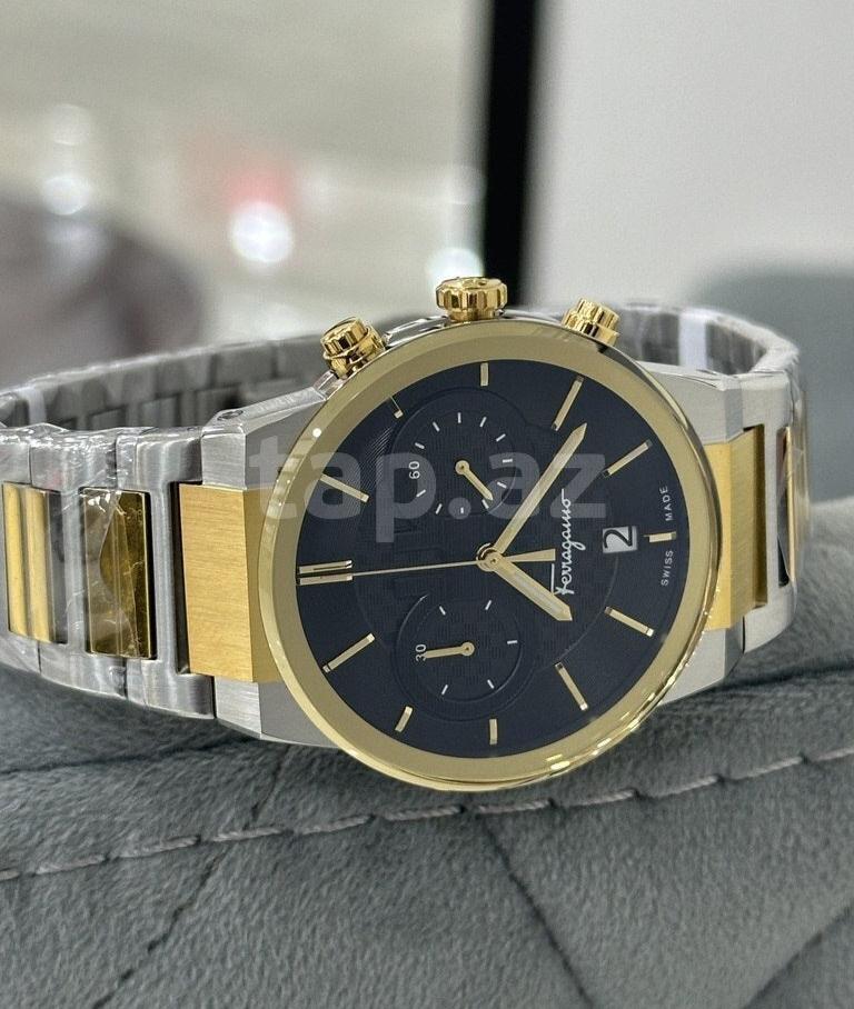 Salvatore Ferragamo F 80 Classic Black Dial Two Tone Steel Strap Watch For Men Sfme00921 - Image 5