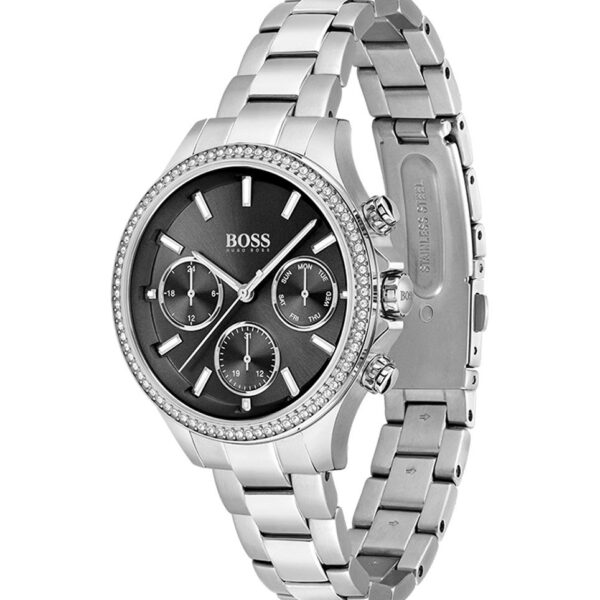 Hugo Boss Womens 1502593 Pandora Silver Tone Stainless Steel Watch With Black Dial - alternate view
