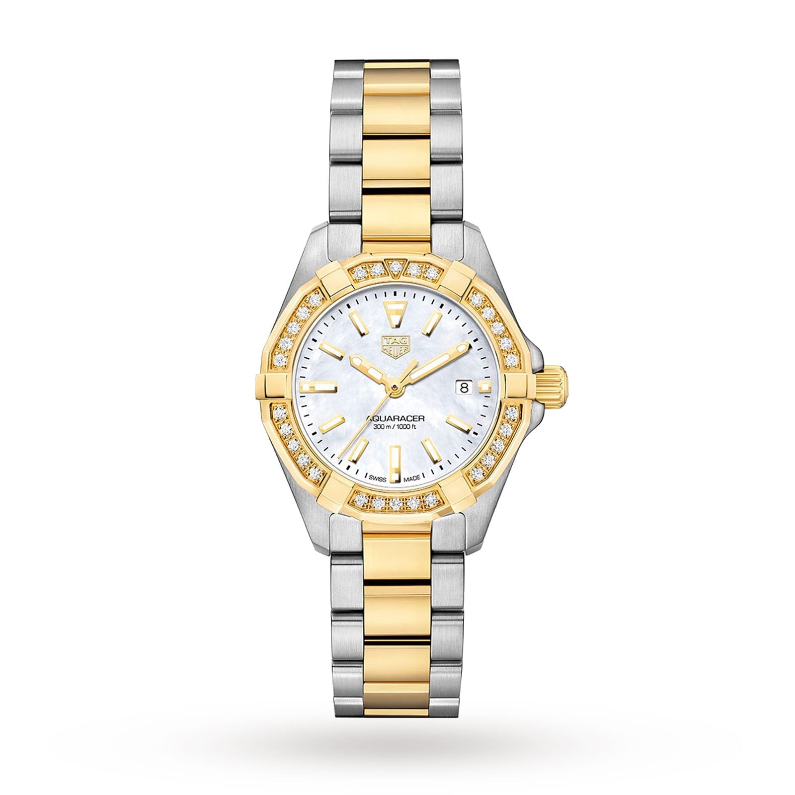 Tag Heuer Aquaracer Diamonds Mother Of Pearl Dial Two Tone Steel Strap Watch For Women Wbd1421 Bb0321 - Image 2