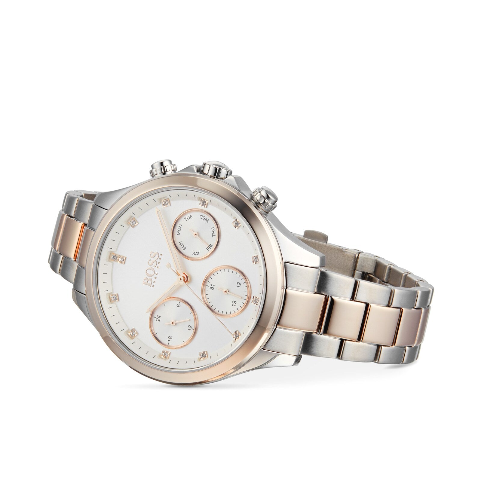 Hugo Boss Womens 1502564 Pandora Two Tone Stainless Steel Watch With Rose Gold Accents - Image 2