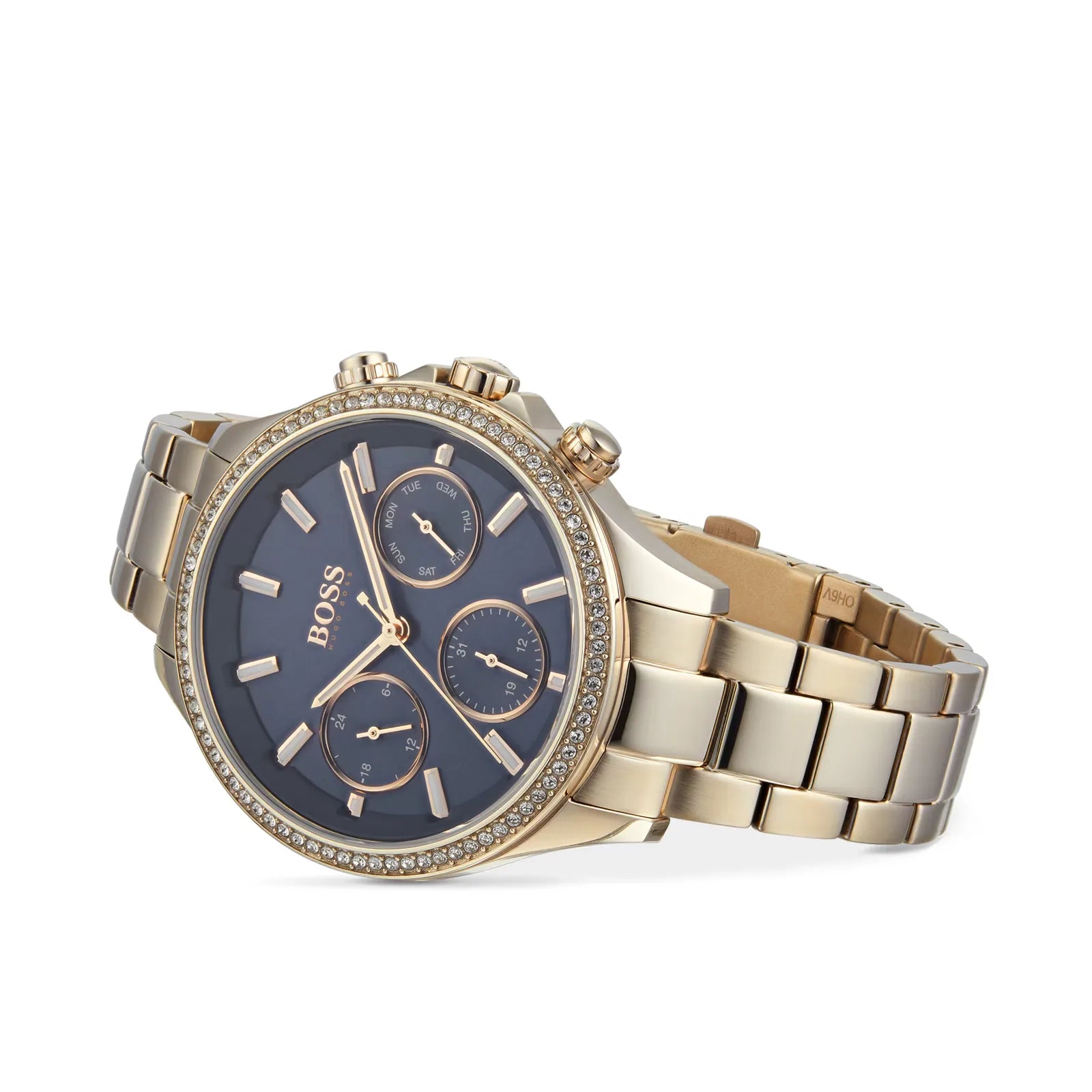 Hugo Boss Womens 1502566 Pandora Gold Tone Stainless Steel Watch With Blue Dial - Image 2
