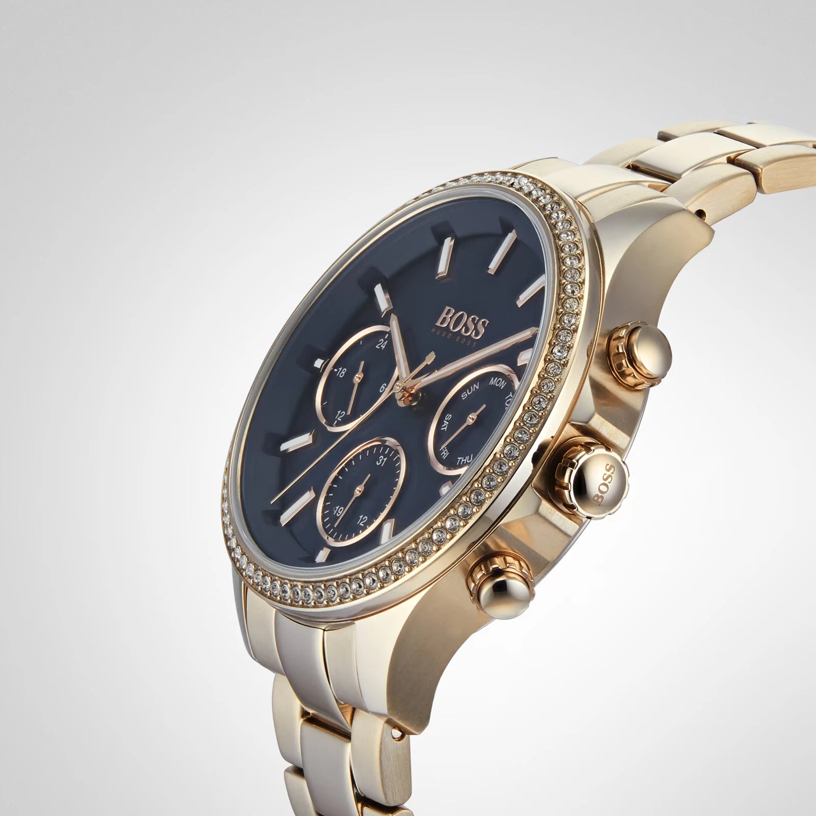 Hugo Boss Womens 1502566 Pandora Gold Tone Stainless Steel Watch With Blue Dial - Image 5