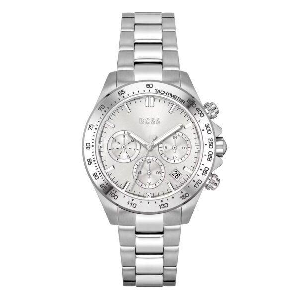 Hugo Boss Mens 1502616 Chronograph Stainless Steel Watch With Silver Dial