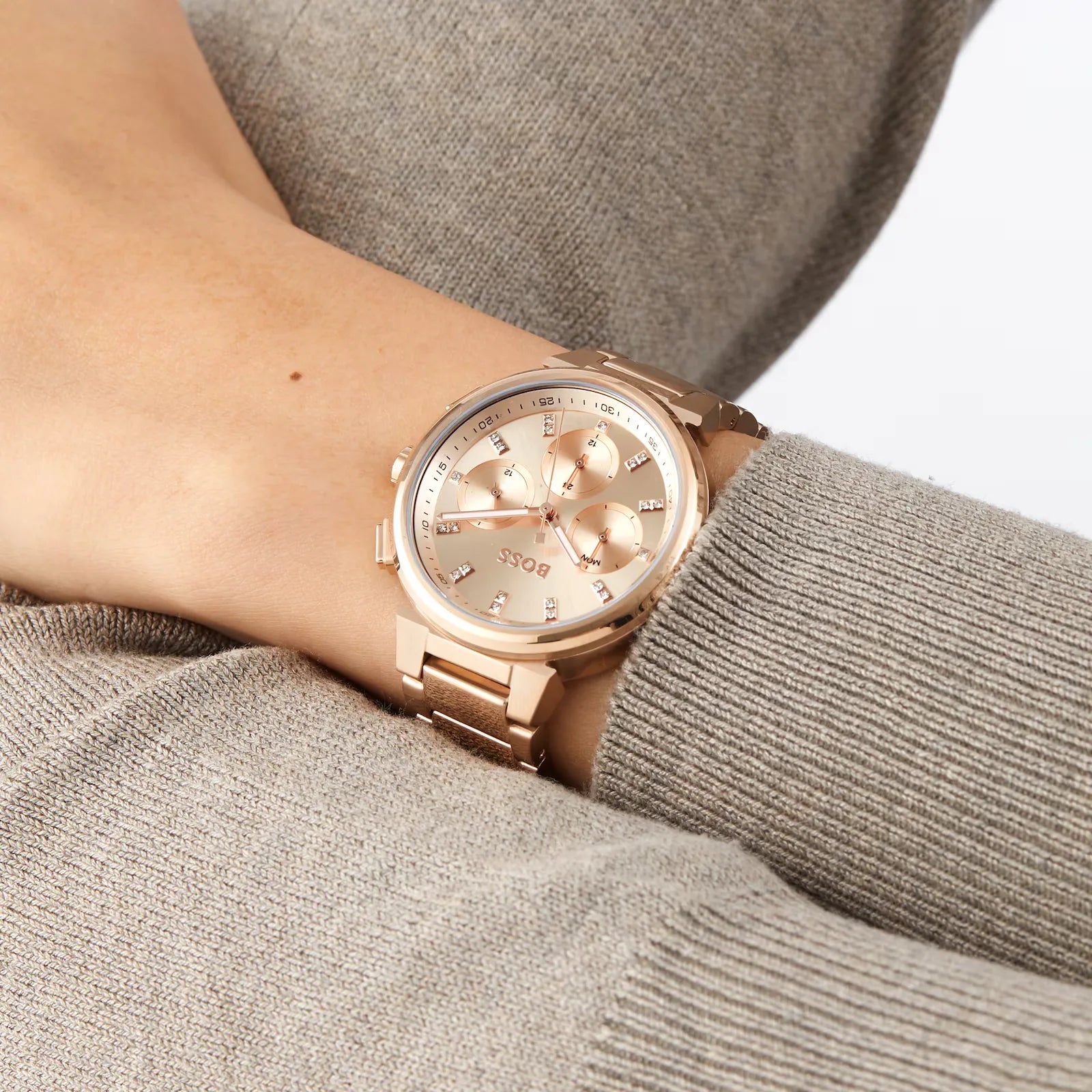 Hugo Boss Womens 1502592 Pandora Gold Tone Stainless Steel Watch With Black Dial - Image 3