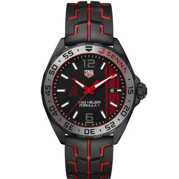 Tag Heuer Formula 1 Senna Special Edition Black Dial Two Tone Rubber Strap Watch For Men Waz1014 Ft8027 - alternate view