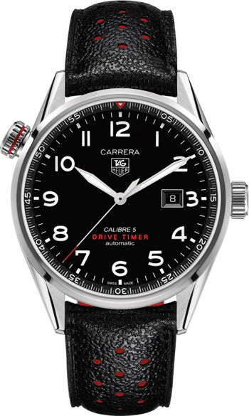 Tag Heuer Heuer Black Stainless Steel Carrera Drive Time Watch For Men War2a10 Fc6337