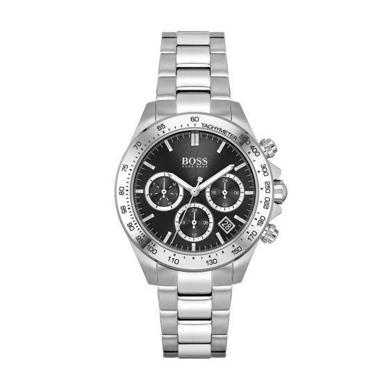 Hugo Boss Mens 1502614 Chronograph Stainless Steel Watch With Black Dial