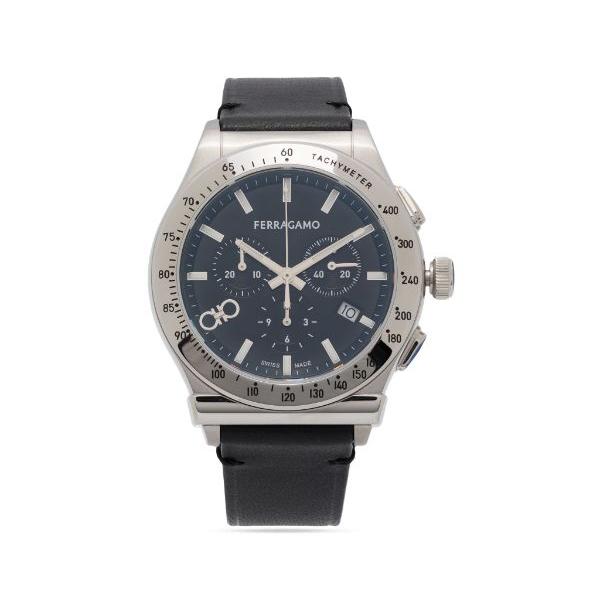 Salvatore Ferragamo 1927 Chrono Analog Black Dial Black Leather Strap Watch For Men Sfkz00123 - Image 3