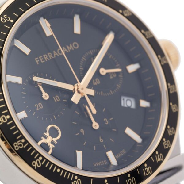 Salvatore Ferragamo 1927 Chrono Analoog Horloge met Zwarte Wijzerplaat en Bruine Lederen Band voor Heren Sfkz00323 - alternate view