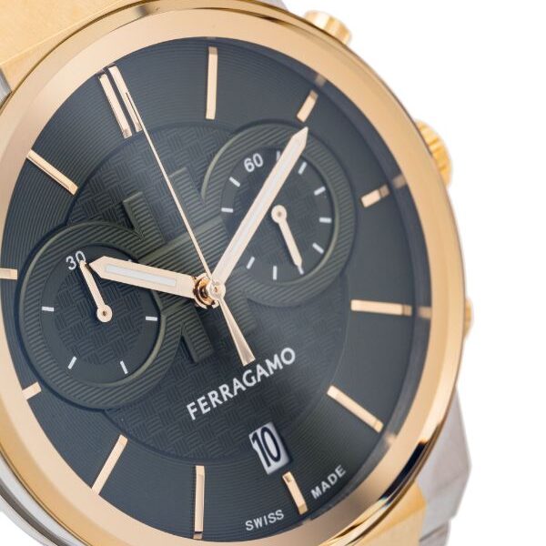 Salvatore Ferragamo Sapphire Chrono Black Dial Two Tone Steel Strap Watch For Men Sfme01223 - alternate view