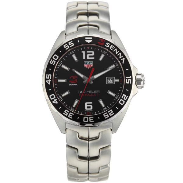 Tag Heuer Formula 1 Quartz Senna Limited Edition Black Dial Silver Steel Strap Watch For Men Waz1012 Ba0883 - alternate view