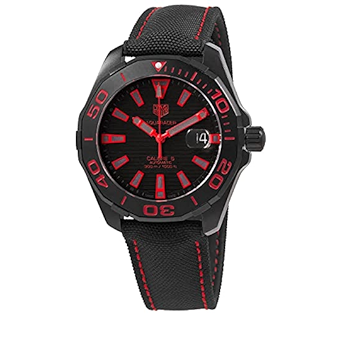 Tag Heuer Aquaracer Caliber 5 Black Dial Black Nylon Strap Watch For Men Way208a Fc6381 - Image 5