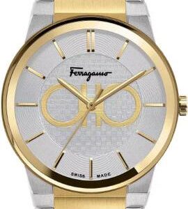 Salvatore Ferragamo Sapphire Silver Dial Two Tone Steel Strap Watch For Men Sfhp00520