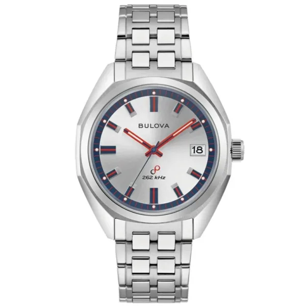 Bulova Jet Star Automatic Mens Silver Watch 96k112