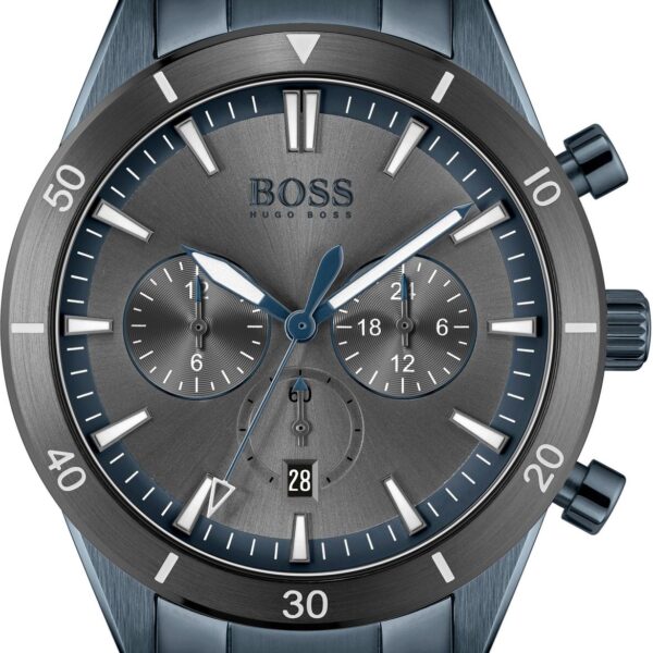 Hugo Boss Mens 1513865 Chronograph Blue Stainless Steel Watch - alternate view
