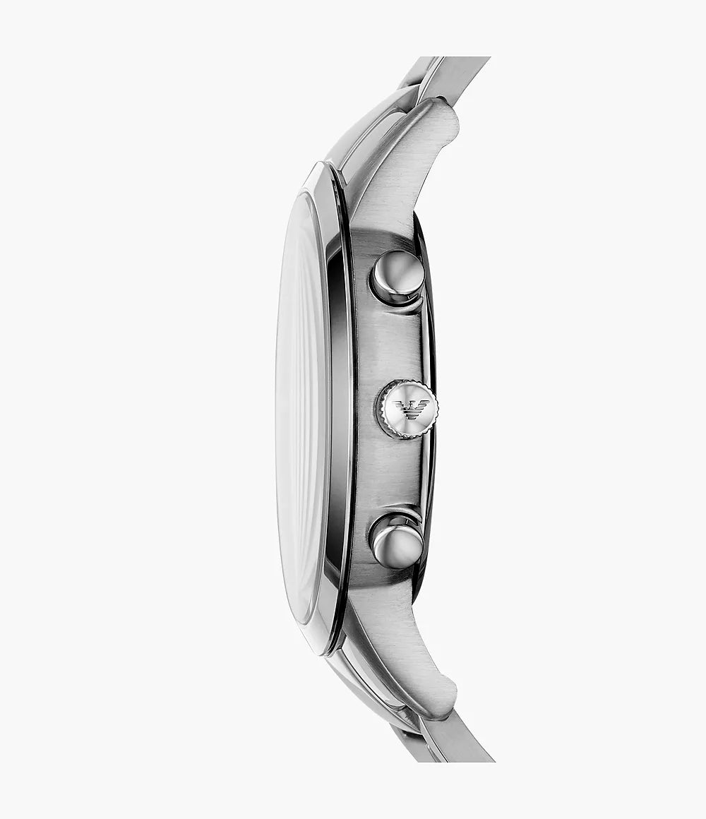 Emporio Armani Mens Ar11458 Rose Gold Tone Stainless Steel And Blue Leather Watch - Image 4