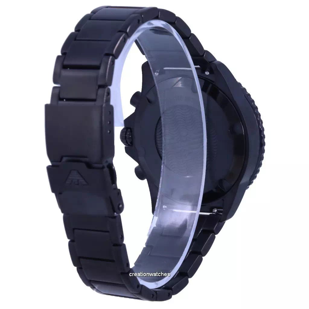 Emporio Armani Mens Ar80050 Black Ion Plated Stainless Steel Chronograph Watch - Image 3