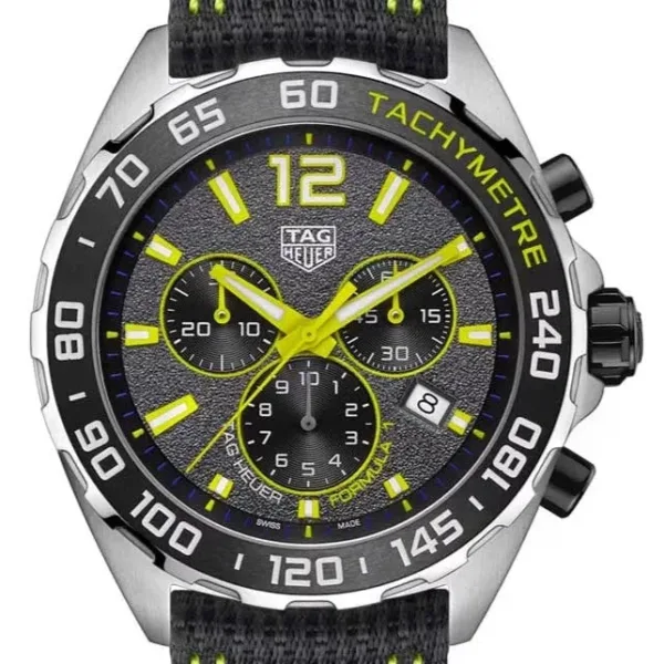 Tag Heuer Formula 1 Quartz Chronograph Grey Dial Black Nylon Strap Watch For Men Caz101ag Fc8304