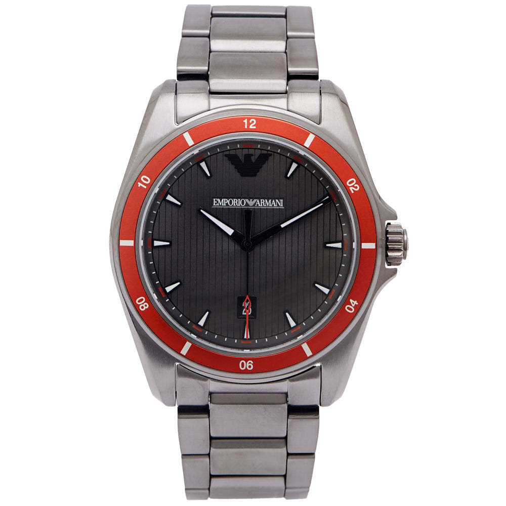 Emporio Armani Sigma Quartz Grey Dial Grey Steel Strap Watch For Men Ar11178 - Image 4