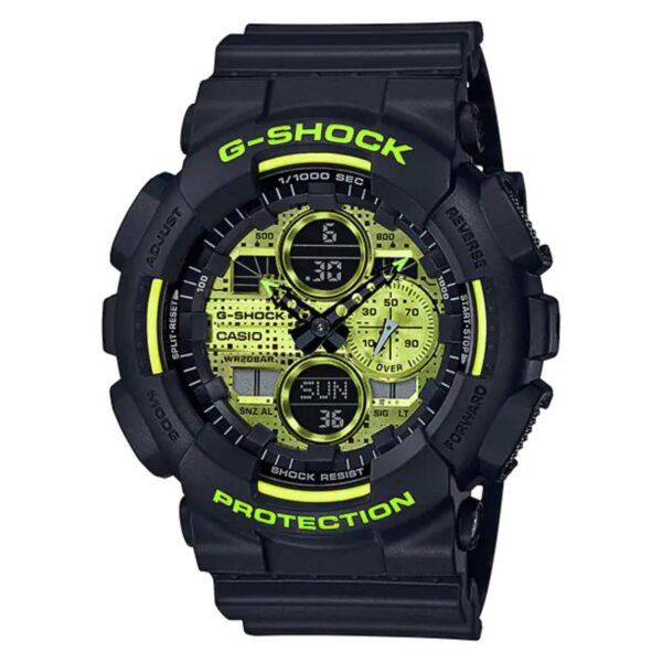 Casio G Shock Watch Mens Neon Yellow Black Ga 140dc 1adr