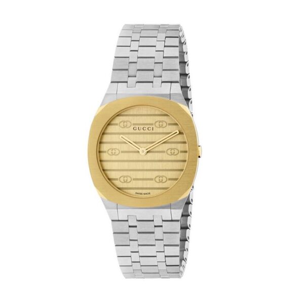 Gucci 25h 18ct Yellow Gold Plated Ladies Watch